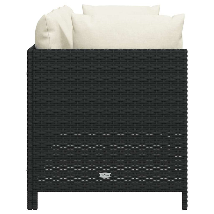 3-personers havesofa med hynder polyrattan sort