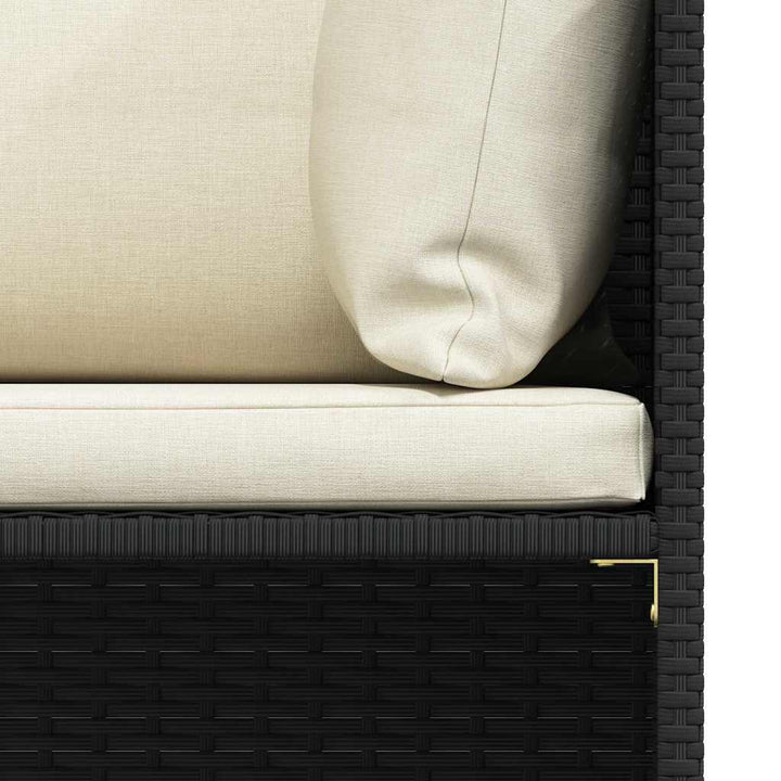 3-personers havesofa med hynder polyrattan sort