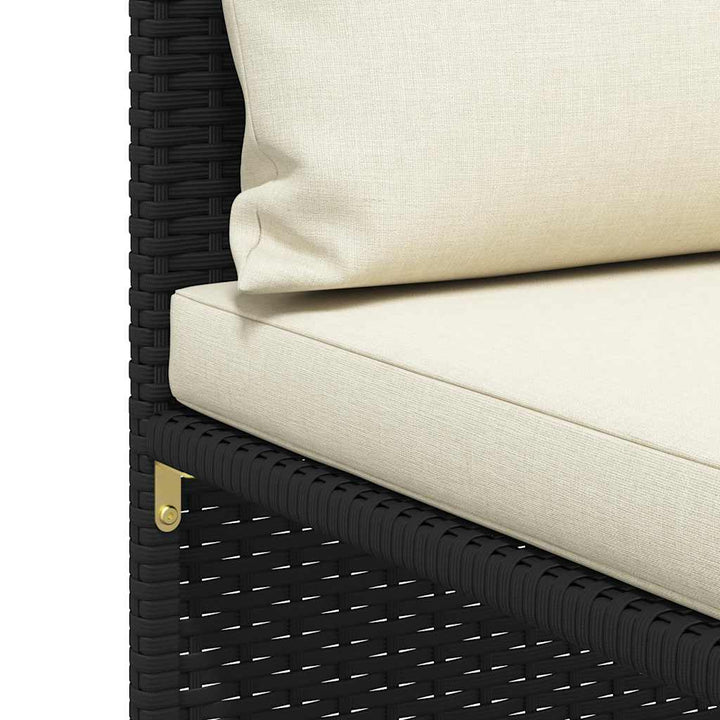 3-personers havesofa med hynder polyrattan sort