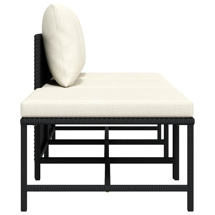 sofasæt til haven 3 dele med hynder polyrattan sort