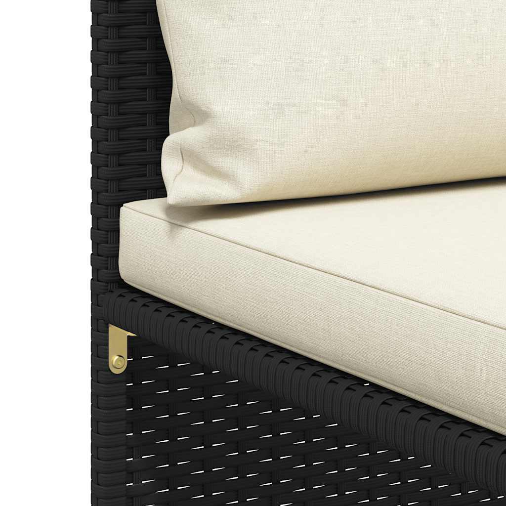 sofasæt til haven 3 dele med hynder polyrattan sort