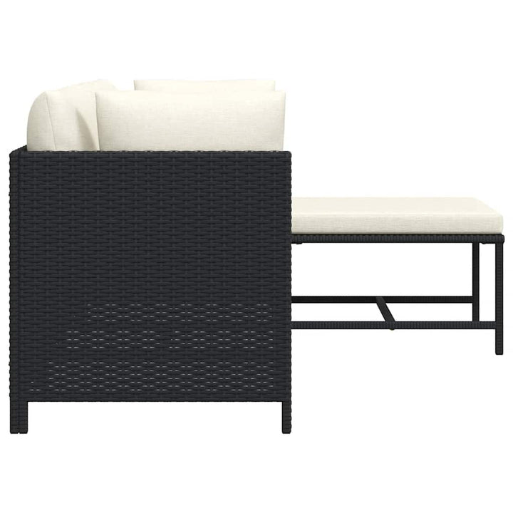 sofasæt til haven 4 dele med hynder polyrattan sort