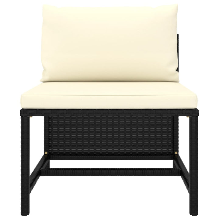 sofasæt til haven 5 dele med hynder polyrattan sort