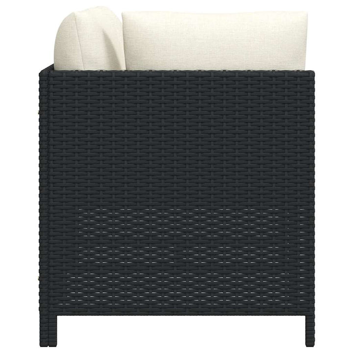sofasæt til haven 3 dele med hynder polyrattan sort