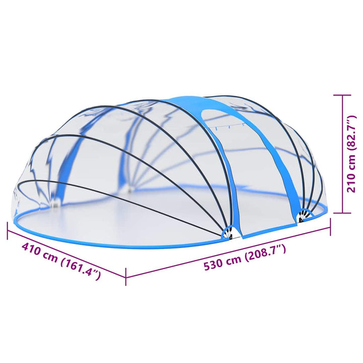 poolkuppel 530x410x210 cm oval