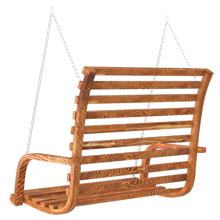 gyngebænk 126x63x92 cm massivt bøjet træ med teakfinish