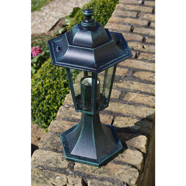 havelamper 2 stk. aluminium mørkegrøn/sort