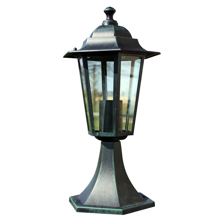 havelamper 2 stk. aluminium mørkegrøn/sort
