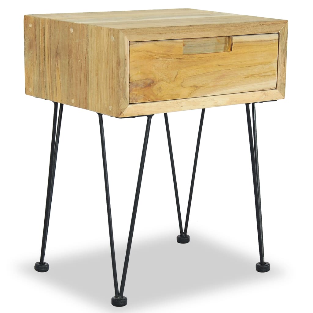 sengeborde 2 stk. 40x30x50 cm massivt teaktræ