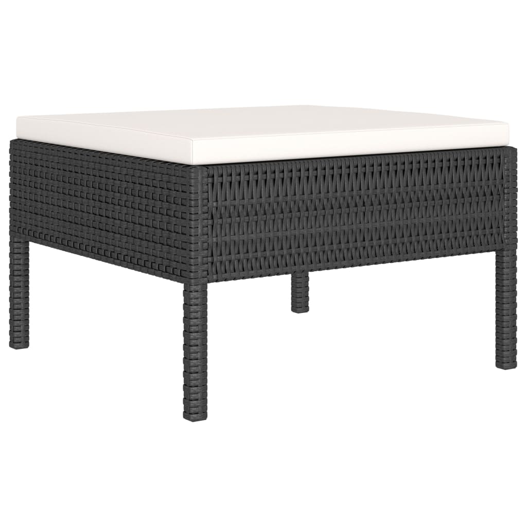 loungesæt til haven 10 dele med hynder polyrattan sort