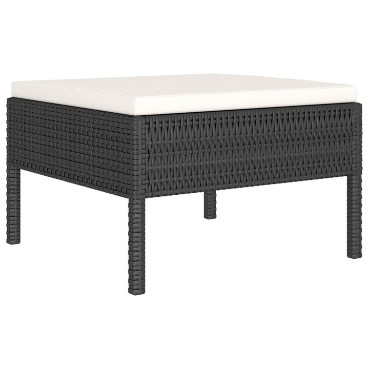 loungesæt til haven 10 dele med hynder polyrattan sort