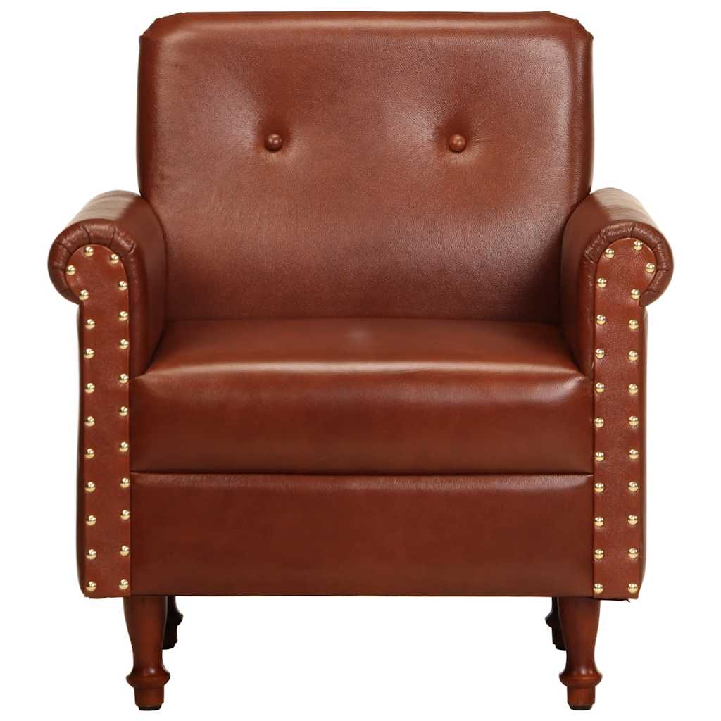 lænestol ægte læder brun
