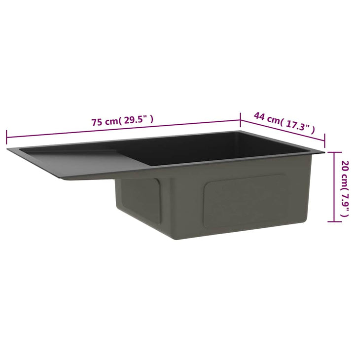 håndlavet køkkenvask rustfrit stål sort