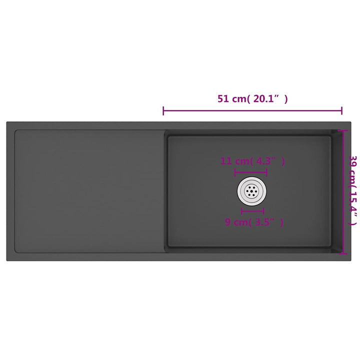 håndlavet køkkenvask rustfrit stål sort