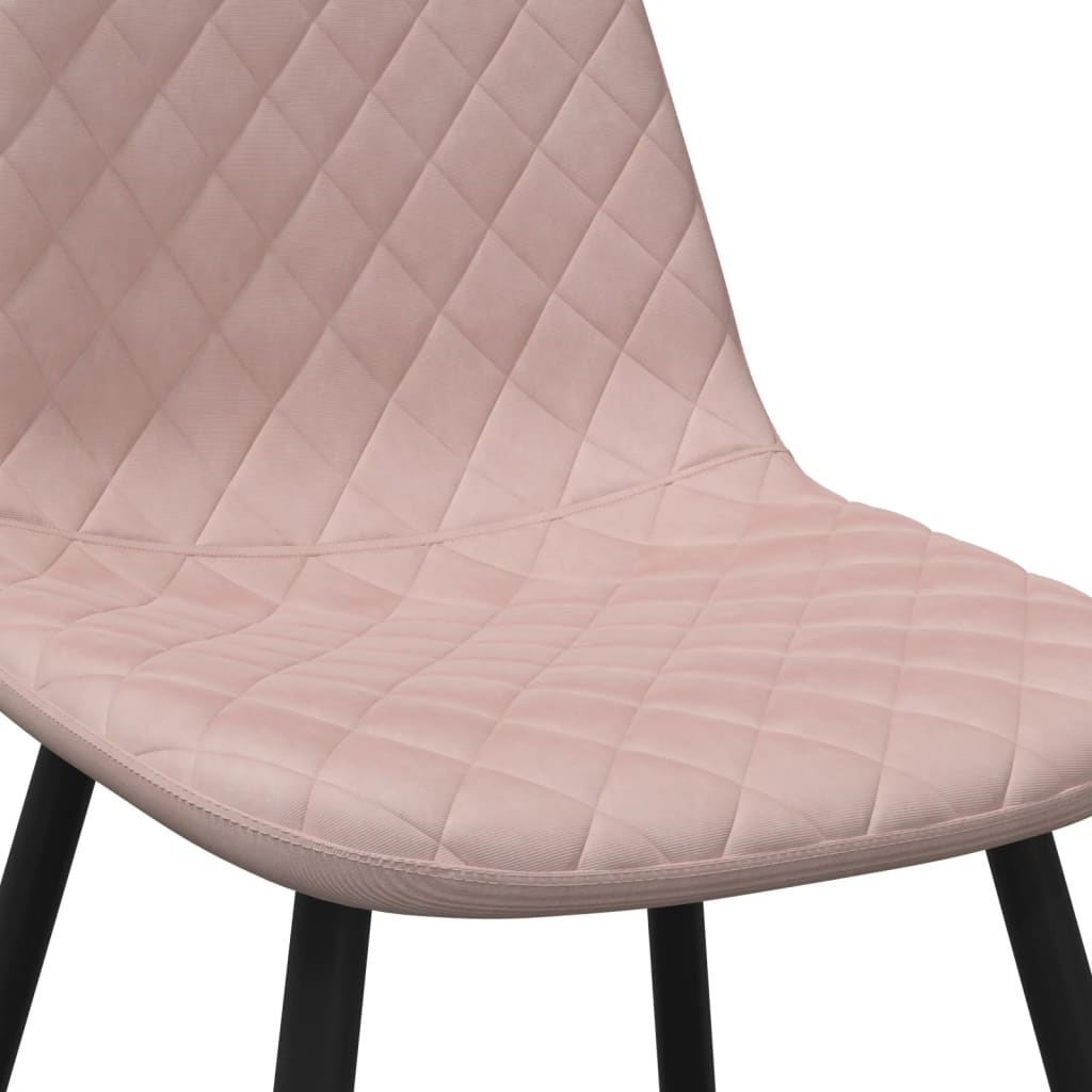 spisebordsstole 2 stk. velour lyserød