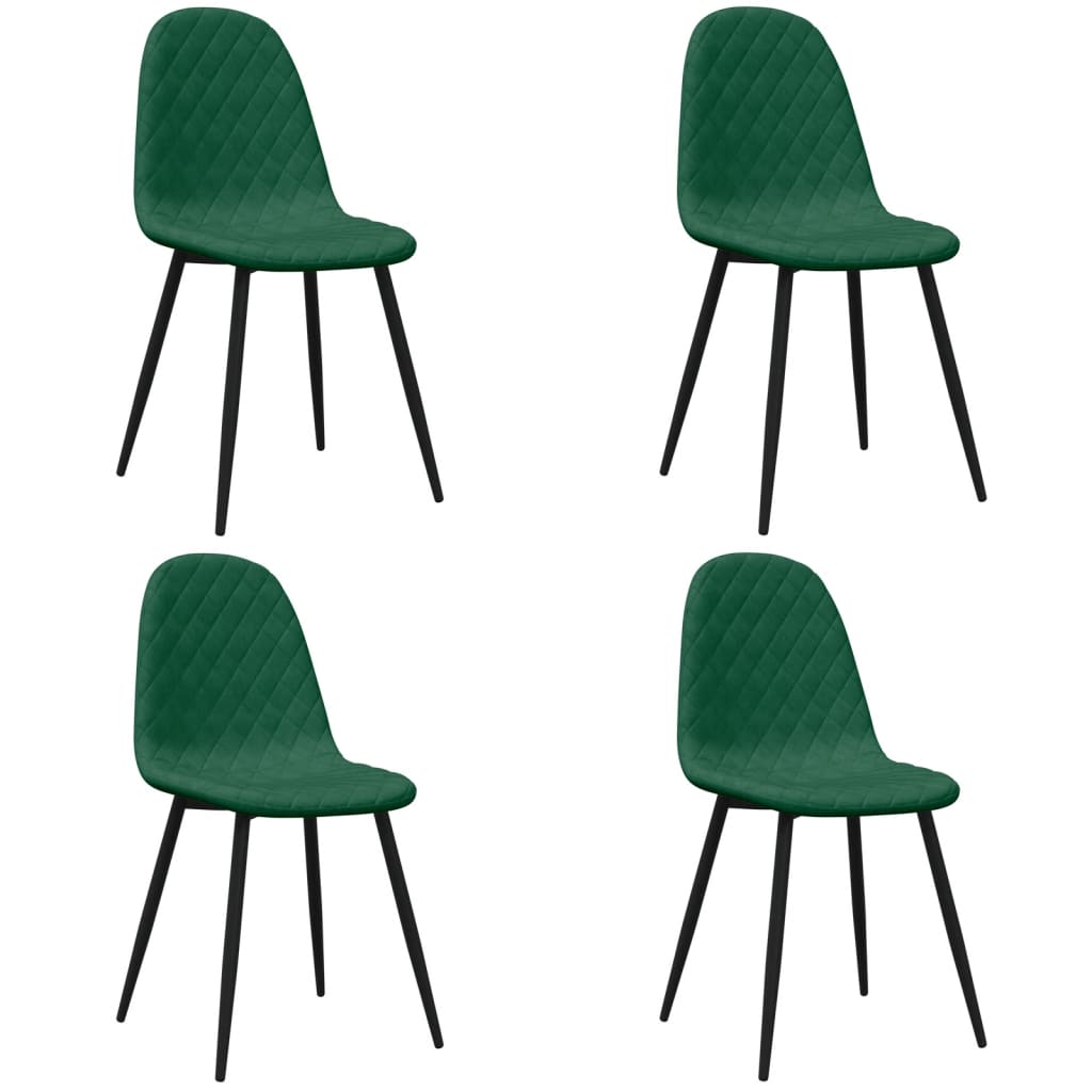 spisebordsstole 4 stk. velour mørkegrøn