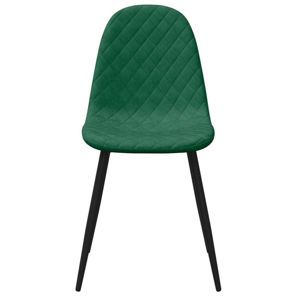 spisebordsstole 4 stk. velour mørkegrøn