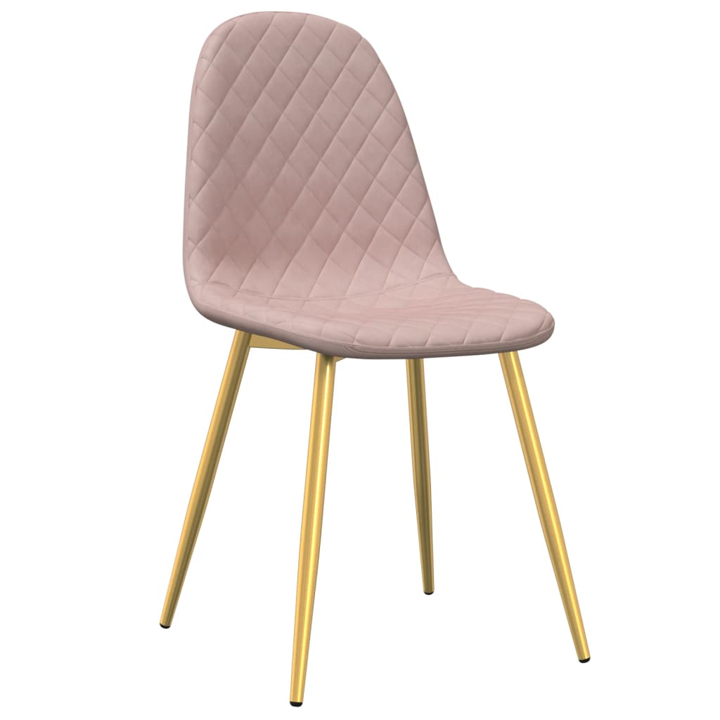 spisebordsstole 4 stk. velour lyserød