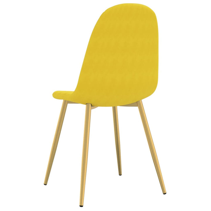 spisebordsstole 4 stk. velour sennepsgul