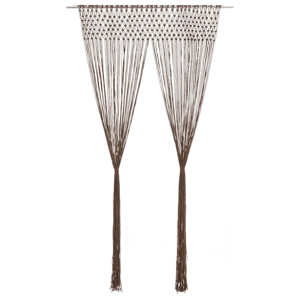 macramégardin 140x240 cm bomuld gråbrun