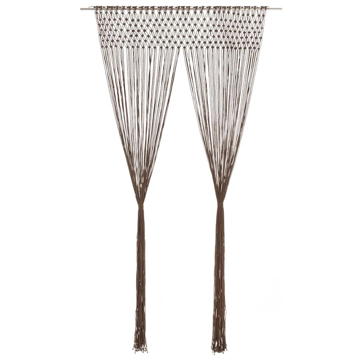 macramégardin 140x240 cm bomuld gråbrun