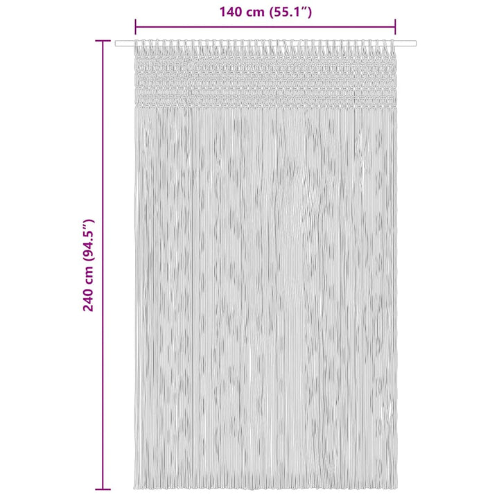 macramégardin 140x240 cm bomuld gråbrun