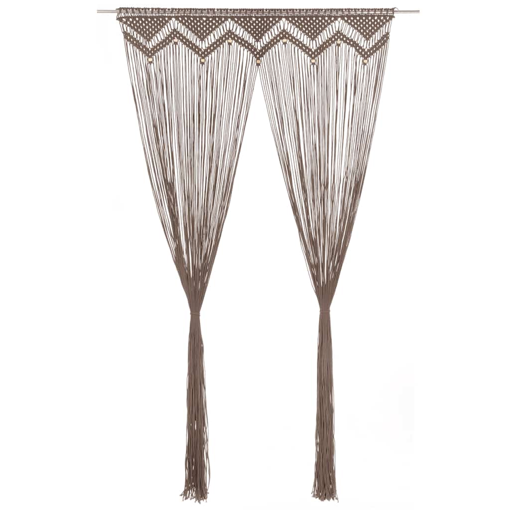 macramégardin 140x240 cm bomuld gråbrun