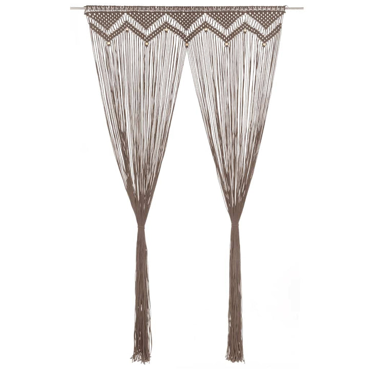 macramégardin 140x240 cm bomuld gråbrun