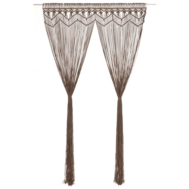 macramégardin 140x240 cm bomuld gråbrun