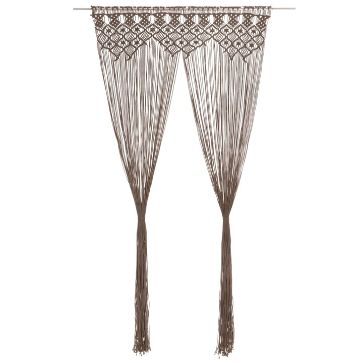 macramégardin 140x240 cm bomuld gråbrun