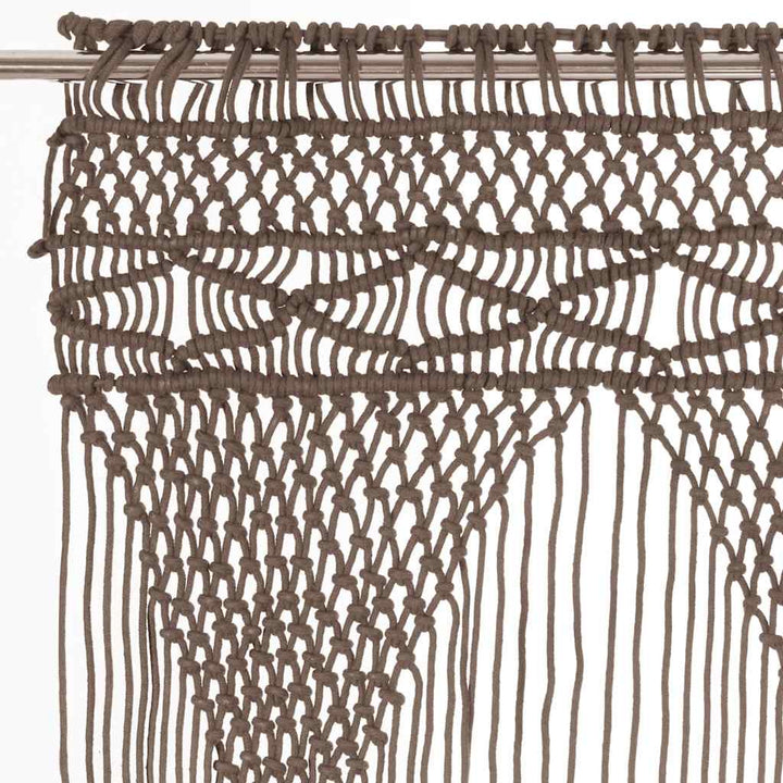 macramégardin 140x240 cm bomuld gråbrun