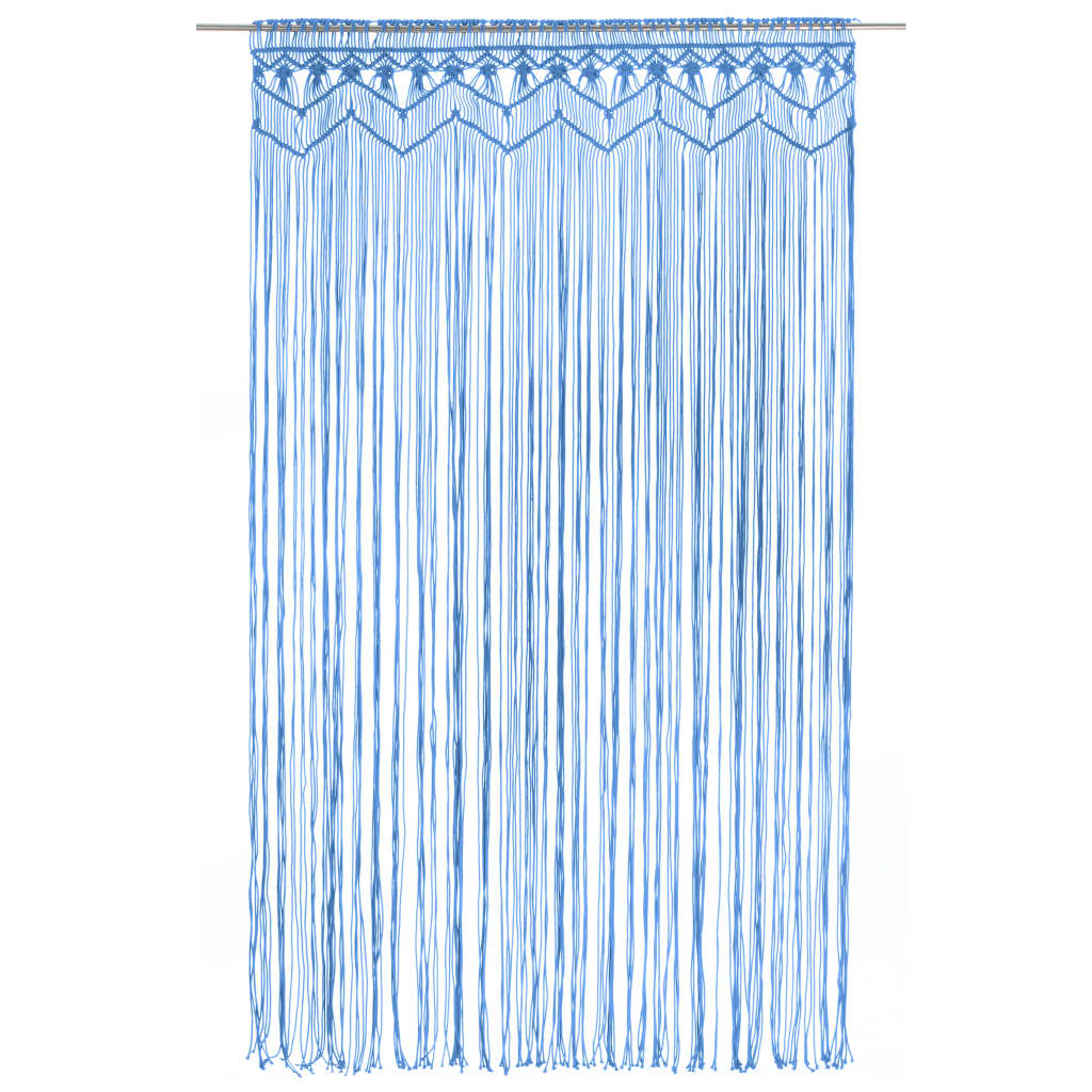 macramégardin 140x240 cm bomuld blå