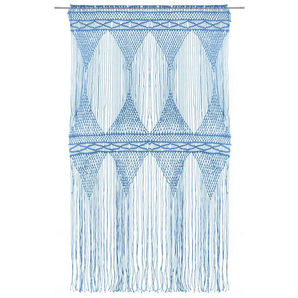 macramégardin 140x240 cm bomuld blå