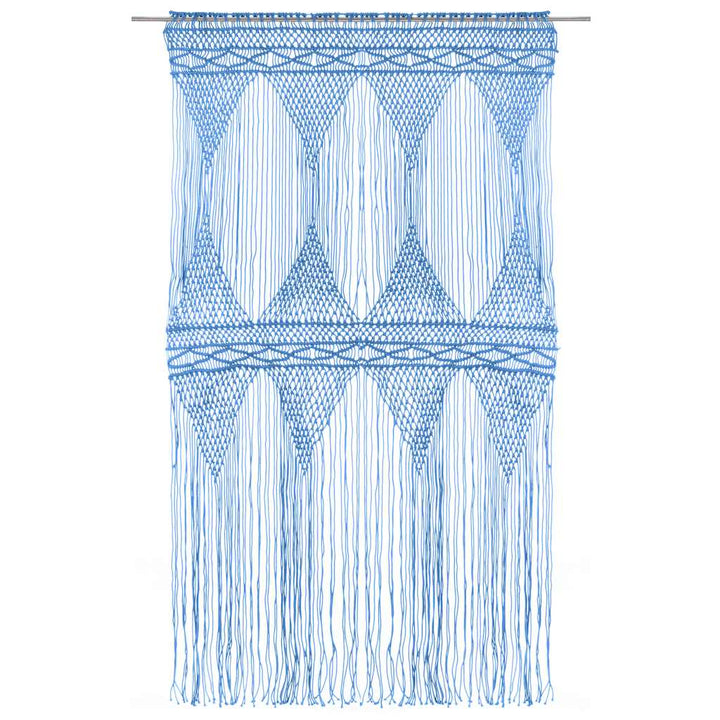 macramégardin 140x240 cm bomuld blå