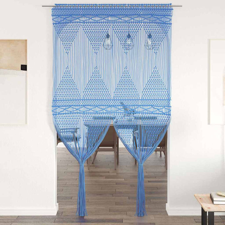 macramégardin 140x240 cm bomuld blå