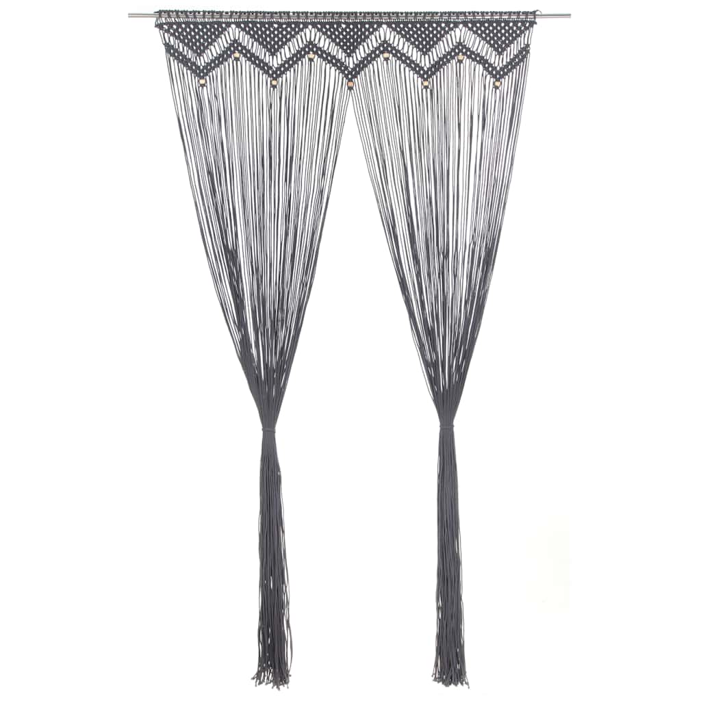macramégardin 140x240 cm bomuld antracitgrå