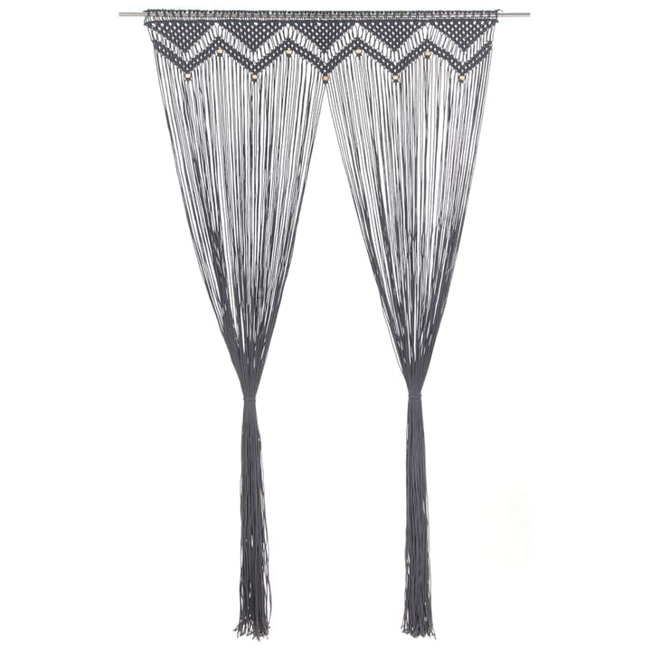 macramégardin 140x240 cm bomuld antracitgrå