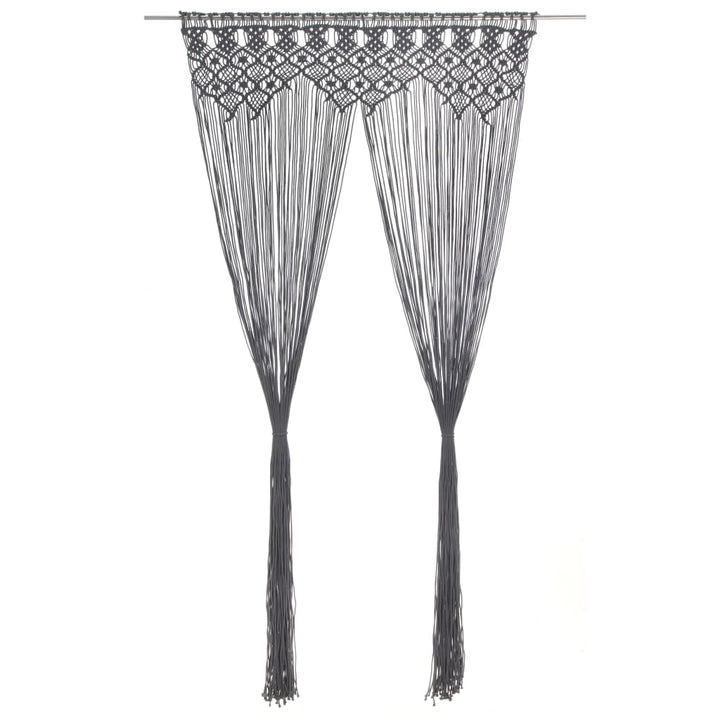 macramégardin 140x240 cm bomuld antracitgrå