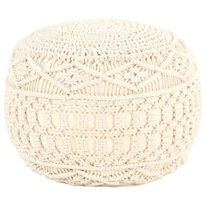 håndlavet macramépuf 45x30 cm bomuld