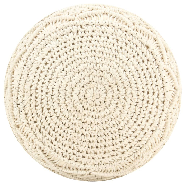 håndlavet macramépuf 45x30 cm bomuld