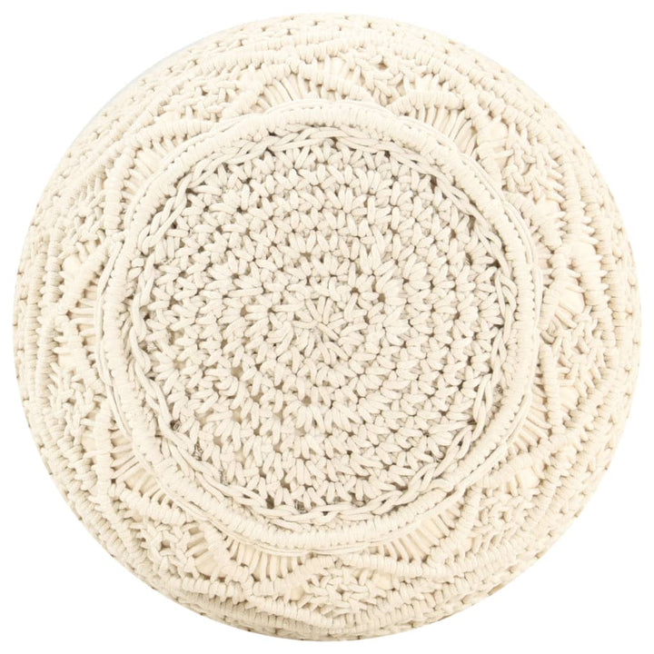 håndlavet macramépuf 45x30 cm bomuld