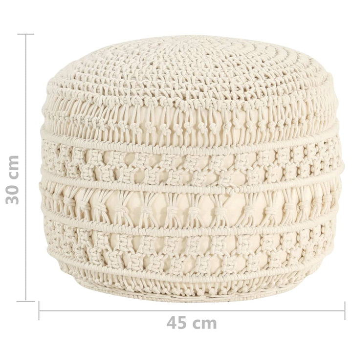 håndlavet macramépuf 45x30 cm bomuld