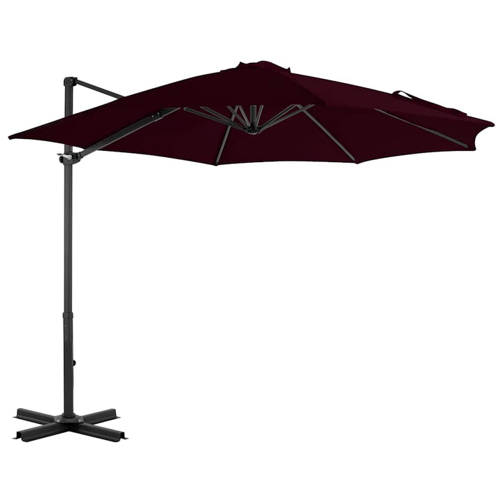 hængeparasol 300 cm aluminiumsstang rød