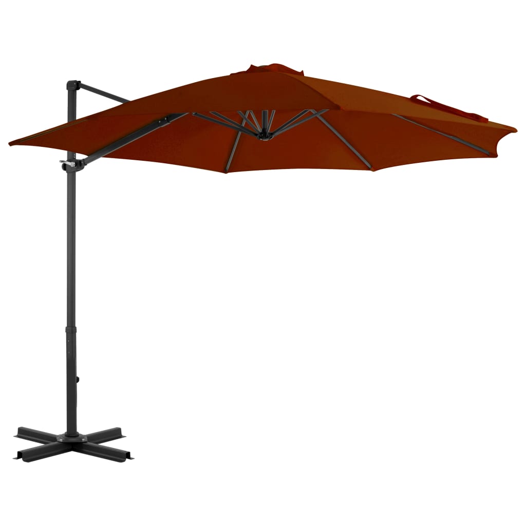 hængeparasol 300 cm aluminiumsstang terrakotta