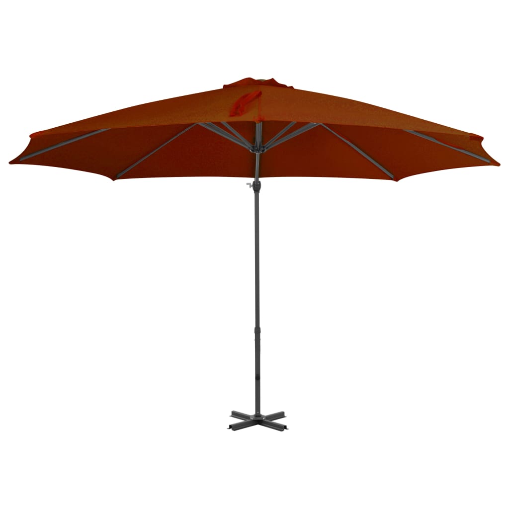 hængeparasol 300 cm aluminiumsstang terrakotta