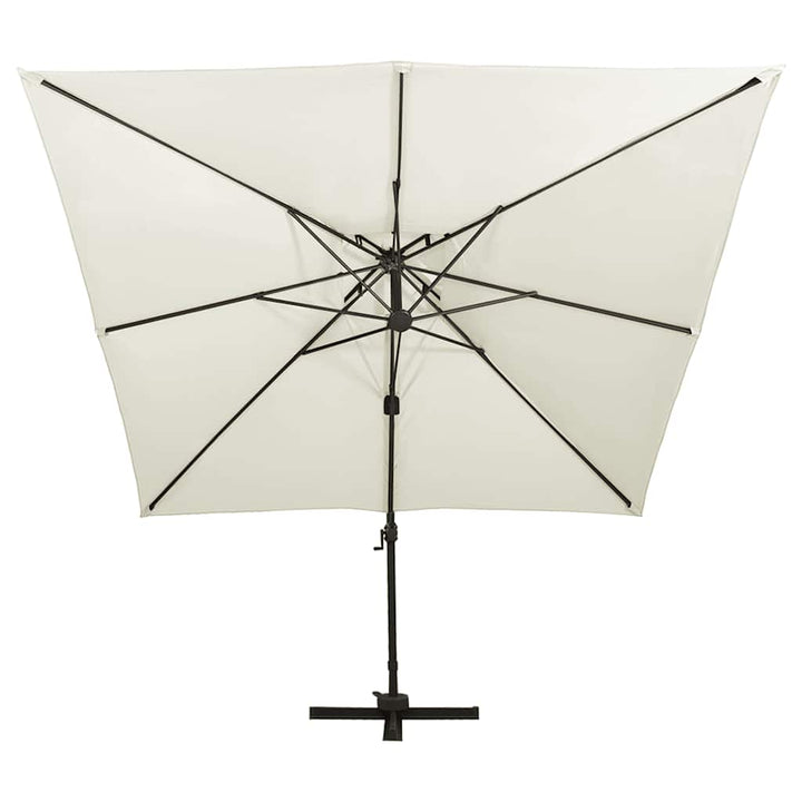 fritstående haveparasol med dobbelt top 300x300 cm sand