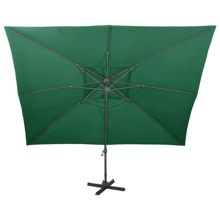 hængeparasol med dobbelt top 400x300 cm grøn