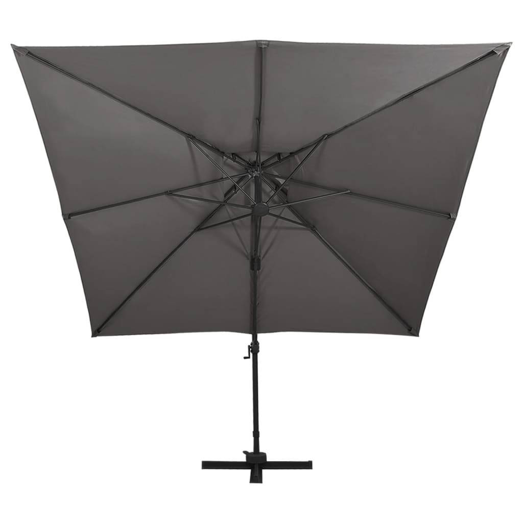 hængeparasol med dobbelt top 300x300 cm antracitgrå