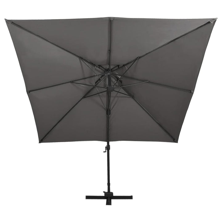 hængeparasol med dobbelt top 300x300 cm antracitgrå