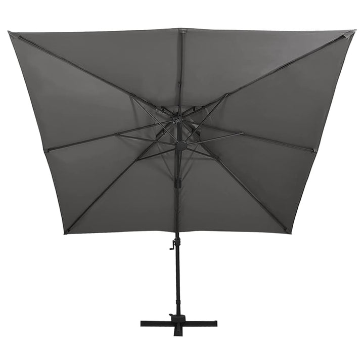 hængeparasol med dobbelt top 300x300 cm antracitgrå
